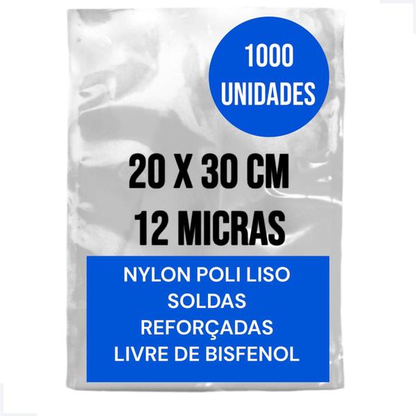 Imagem de SACO PLASTICO A VACUO 20x30 MICRA 12 EMBALAGEM 1000 UNIDADES