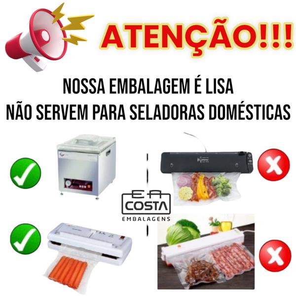 Imagem de Saco plastico a vacuo 25x35 micra 16 embalagem 100 unidades