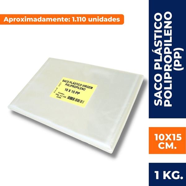 Imagem de Saco plastico pp (10x15 cm) c/ 1 kg.