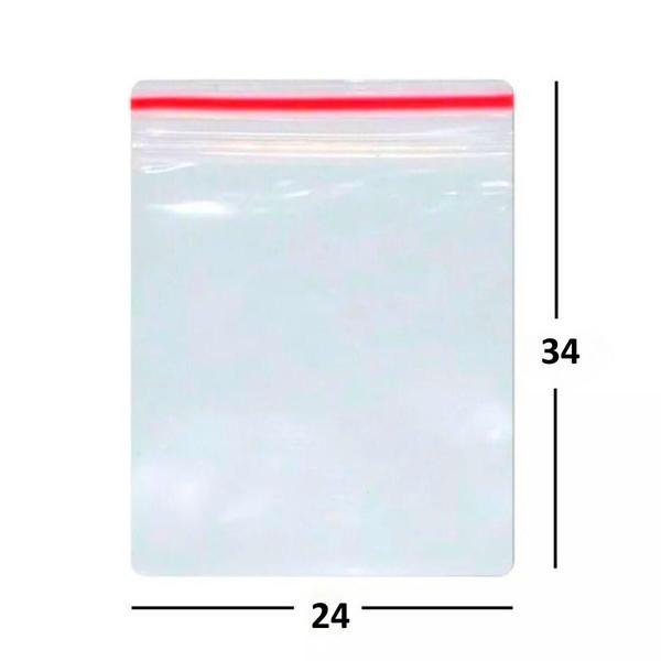 Imagem de Saco Saquinho Plástico Hermético Tipo Zip Lock N10 - 24x34cm - 100 Unidades