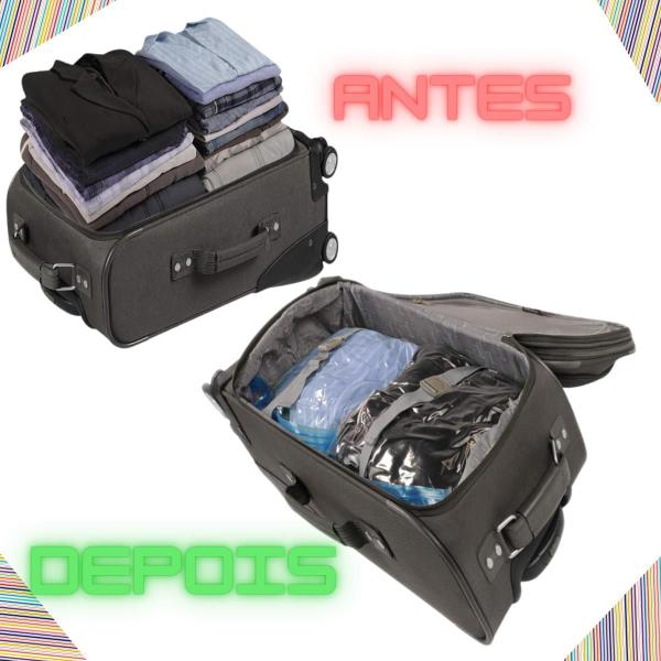 Imagem de Saco Vacuo 60x40cm Tripbag Ordene Roupas Mala Viagem Bagagem