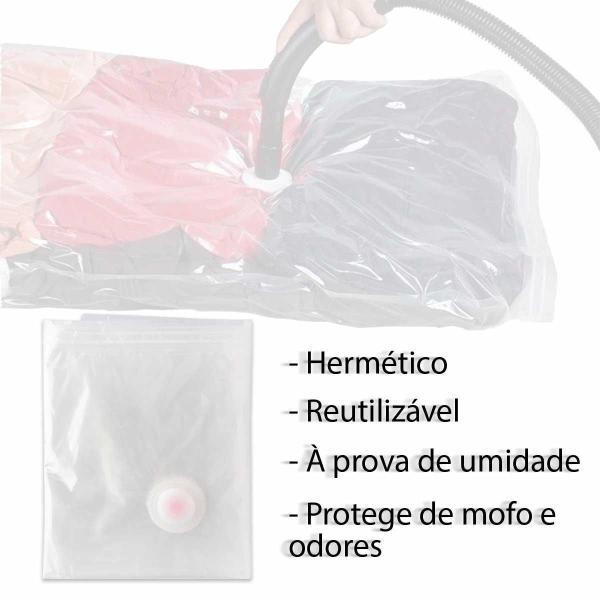 Imagem de Saco Vácuo 70X110 Guardar Roupa Diminui Volume Protege 10Pçs