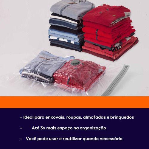 Imagem de Saco Vácuo Organizador Roupas Cobertores Edredon 60 X 80 Cm