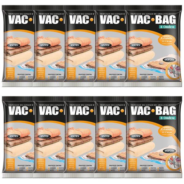 Imagem de Saco Vácuo Vac Bag Ordene Grande Organizador Mala Kit 10 Pcs