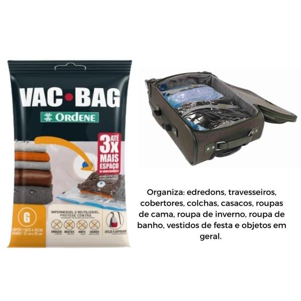 Imagem de Saco Vacuo Viagem Vac Bag 2 Unidades Tamanho G Roupas Mala de Viagem