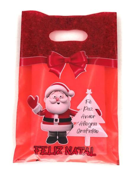 Sacola boca de palhaço Papai Noel 20X30cm 50un / - Aliança Imagem de Sacola boca de palhaço Papai Noel 20X30cm 50un /