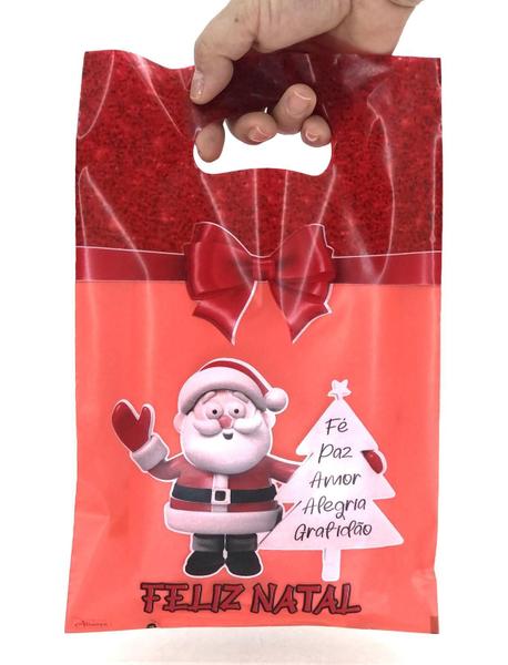 Sacola boca de palhaço Papai Noel 20X30cm 50un / - Aliança Imagem de Sacola boca de palhaço Papai Noel 20X30cm 50un /