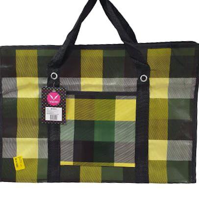 Imagem de Sacola bolsa  feira  compras pequena com bolso 49x34x 20