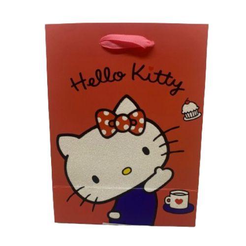 Imagem de Sacola de papel presente - sanrio (hello kitty) vermelha tamanho:20x15x10