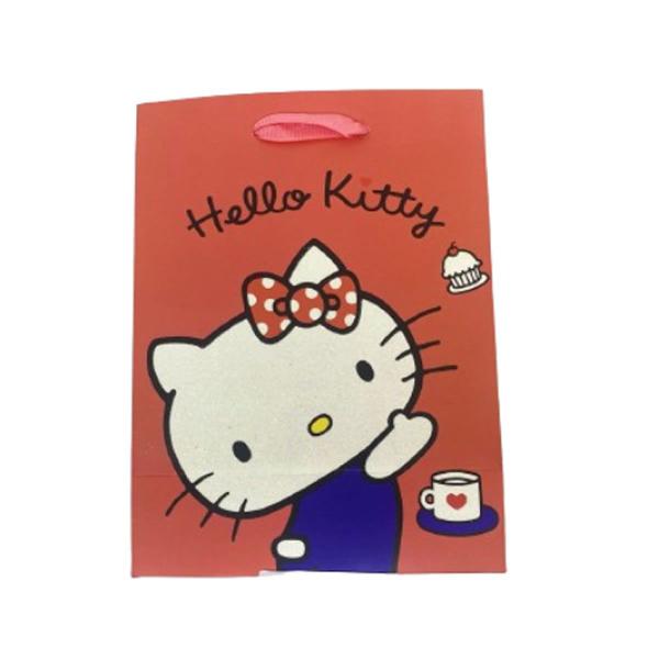 Imagem de Sacola de papel presente - sanrio (hello kitty) vermelha tamanho:20x15x10