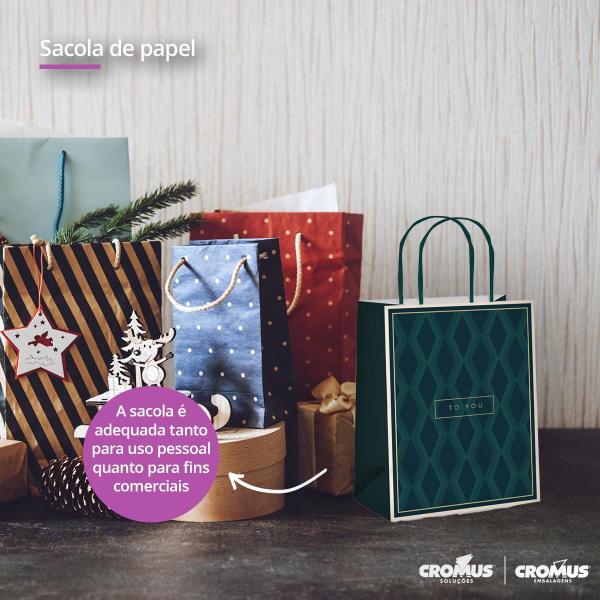 Imagem de Sacola de papel resistente com alça para presente e lembrancinhas To You tamanho G 32x26 cm 10 Un