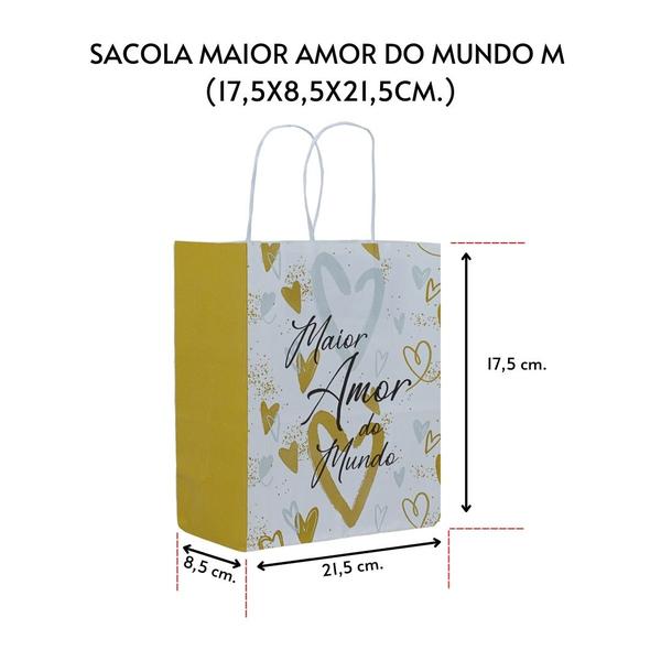 Imagem de Sacola dia das maes maior amor do mundo17,5x8,5x21,5cm c/ 30