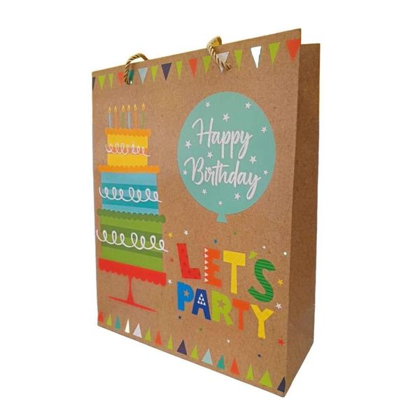 Imagem de Sacola/Embalagem Happy Birthday 32x26x10cm Mod 3 - Quanhe