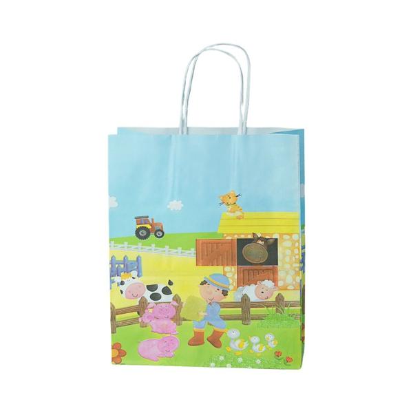 Imagem de Sacola Infantil Kraft Fazendinha (17,5x8,5x21,5cm) C/100 Un