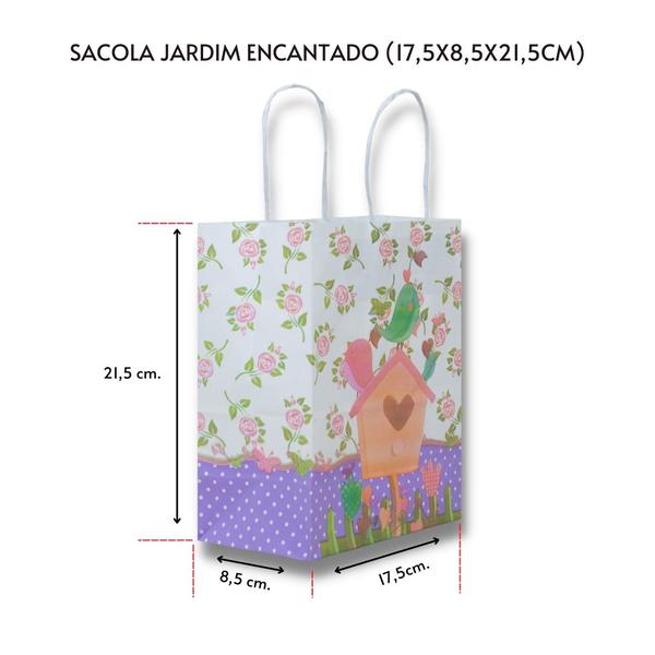 Sacola jardim encantado (17,5x8,5x21,5cm.) c/ 10 un. - TAMAROZZI EMBALAGENS Imagem de Sacola jardim encantado (17,5x8,5x21,5cm.) c/ 10 un.