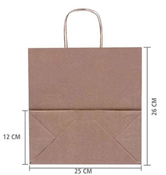 Sacola Kraft 10 UNIDADES ALTA QUALIDADE Tamanho M: 26x25x12 - ART COLOR PAPEIS Imagem de Sacola Kraft 10 UNIDADES ALTA QUALIDADE Tamanho M: 26x25x12