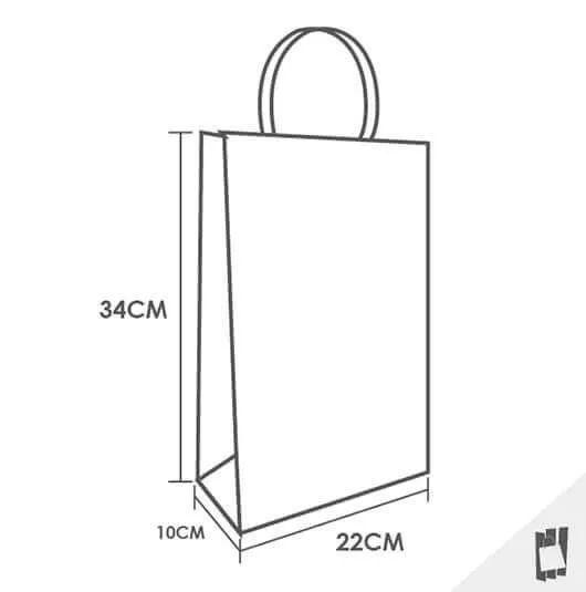 Imagem de Sacola Kraft E Preta - M - 34x22x10 - 100 Unidades