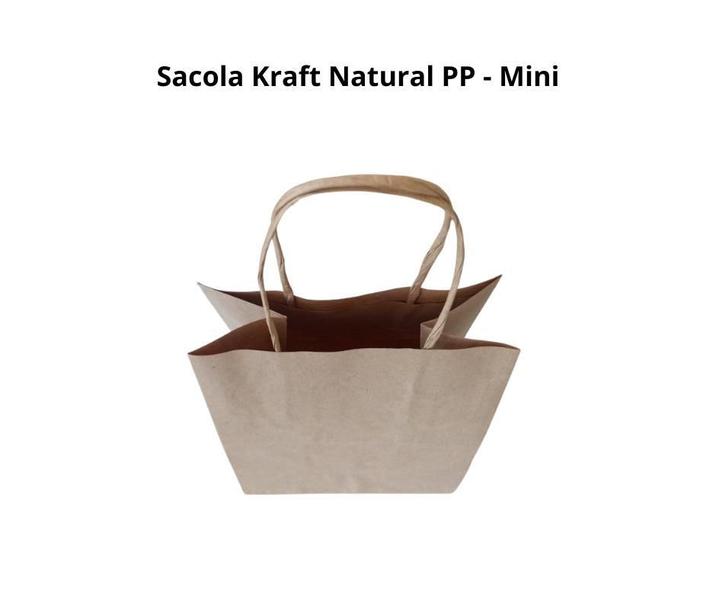Imagem de Sacola Kraft Mini 13,5x8x16cm - Embalagem Elegante