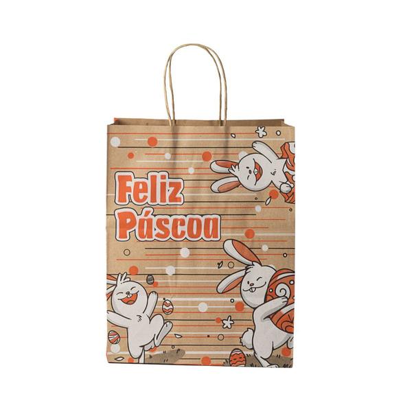 Imagem de Sacola kraft pascoa bunny g 23,5x17x28cm com 10 un.