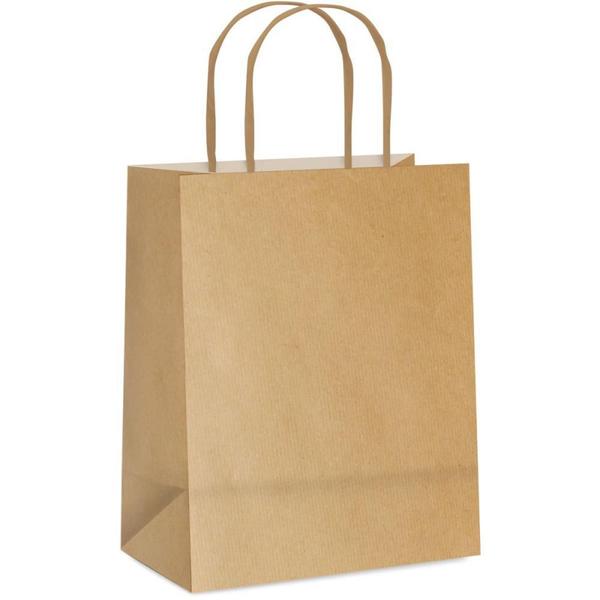 Sacola para Presente KRAFT M 26X19,5X9,5CM - Pacote com 50 Unidades - Cromus Imagem de Sacola para Presente KRAFT M 26X19,5X9,5CM - Pacote com 50 Unidades
