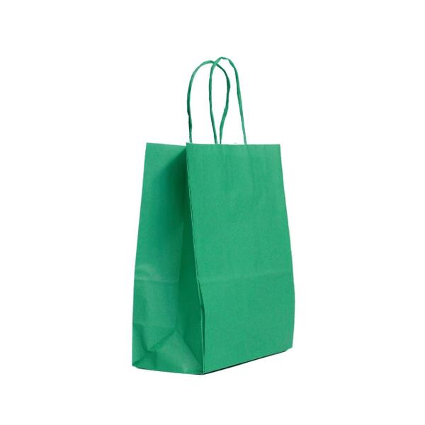 Sacola para presente kraft verde 17,5x8,0x21,5 c/ 10 un. - TAMAROZZI EMBALAGENS Imagem de Sacola para presente kraft verde 17,5x8,0x21,5 c/ 10 un.