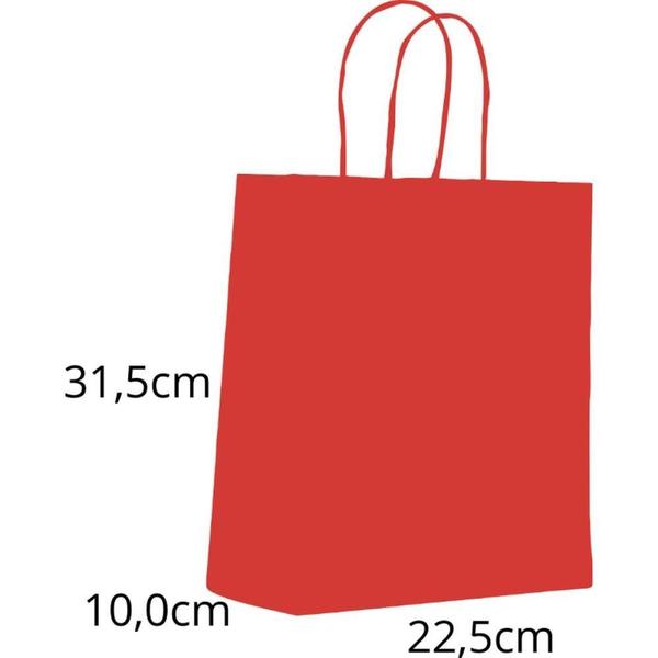 Sacola para Presente Lisa Vermelho Vivo M 22,5X31,5X10CM PCT.C/10 - SCRITY Imagem de Sacola para Presente Lisa Vermelho Vivo M 22,5X31,5X10CM PCT.C/10