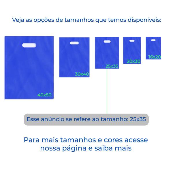 Imagem de Sacola Plástica Boca de Palhaço Reta Azul 25x35 500 Unidades