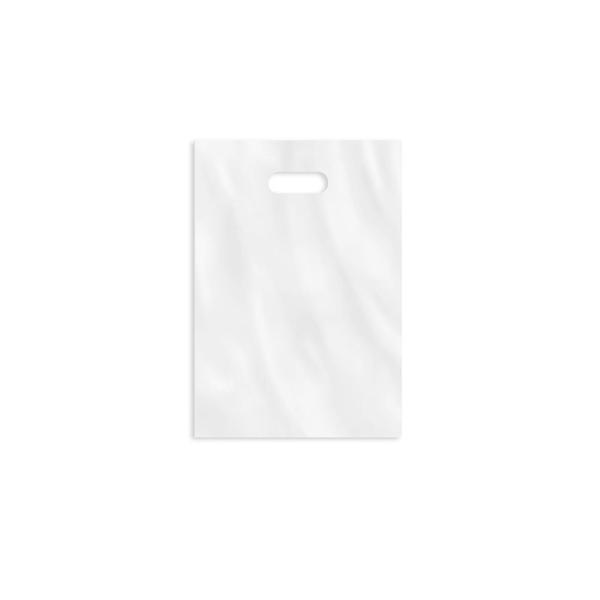 Imagem de Sacola Plástica Boca de Palhaço Reta Branca 25x35 50 Unidades