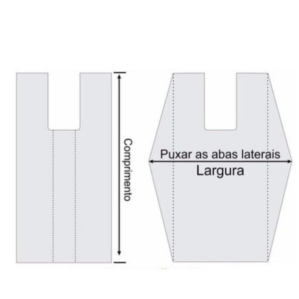 Imagem de Sacola Plástica Para Alimentos Branca Fina 38x48 100 Und