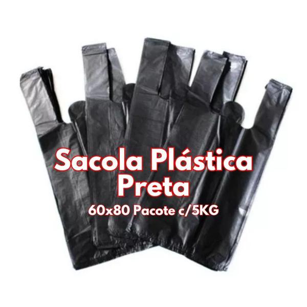 Imagem de Sacola Plástica Preta - 60x80  Pacote 5KG