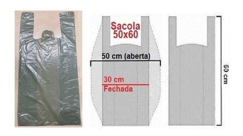 Imagem de Sacola Plástica Reciclada Reforçada 50X60 Pacote 5Kg