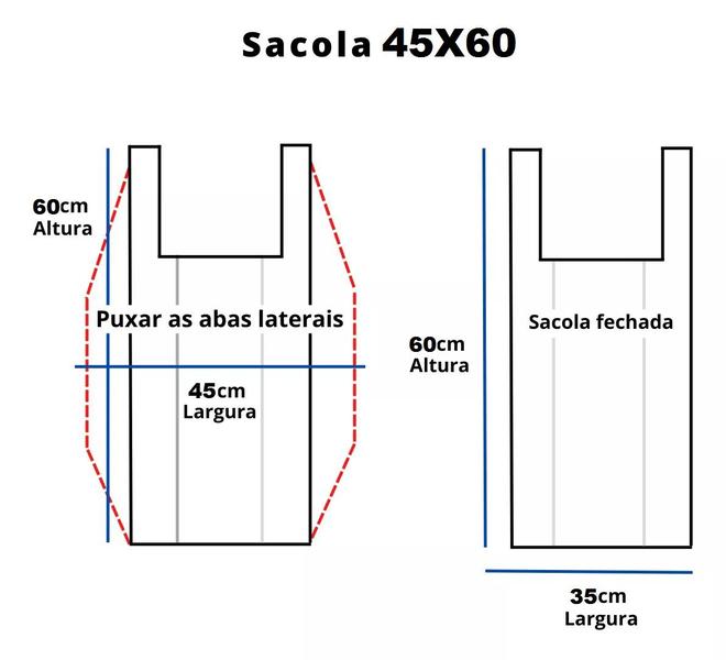 Imagem de Sacola Plástica Reciclada Reforçada Preta 120 Un 3kg 45x60Cm