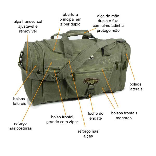 Imagem de Sacola Viagem Bolsa Mala Média Academia Esporte Lona Ja7012