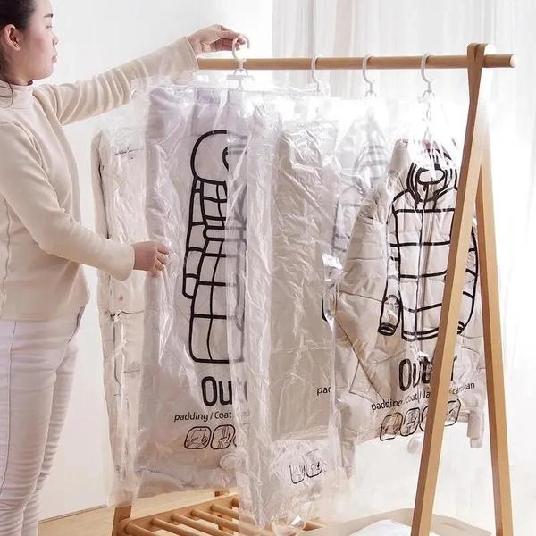 Imagem de Sacos de Armazenamento a Vácuo Transparentes para Roupas - Organizador de Guarda-Roupa Compacto