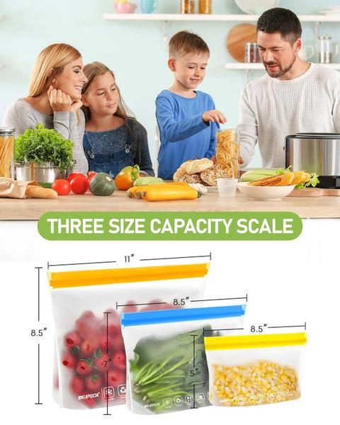 Imagem de Sacos de armazenamento de alimentos reutilizáveis IDEATECH Sandwich Snack, pacote com 10