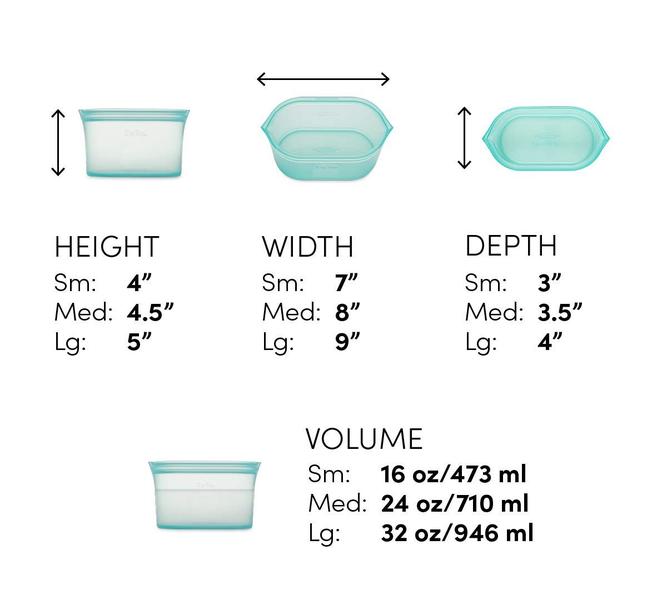 Imagem de Sacos de armazenamento de alimentos reutilizáveis zip top  3 Conjunto de pratos Lavanda  Recipiente de preparação de farinha de silicone  Micro-ondas, lava-louças e  de segurança do congelador Fabricado nos EUA