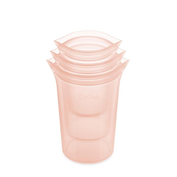 Imagem de Sacos de armazenamento de alimentos reutilizáveis Zip Top 3 Cup Set Silicone USA