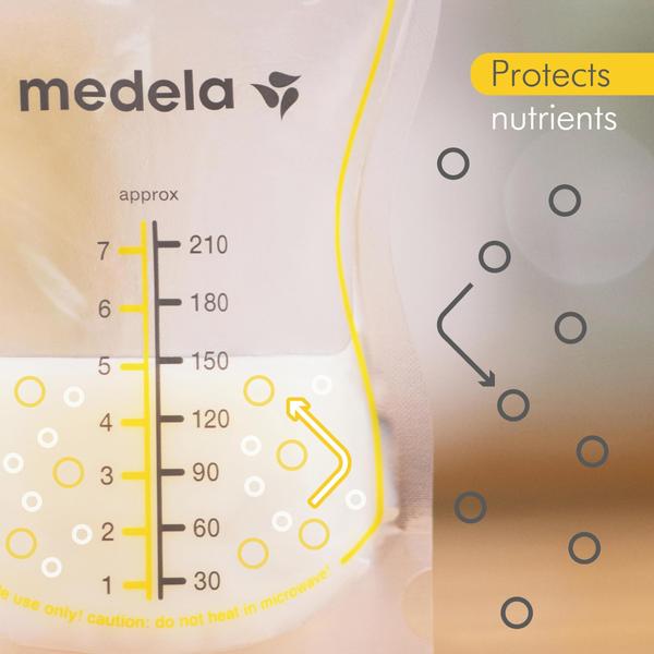 Imagem de Sacos de armazenamento de leite materno Medela Easy Pour 210 ml 200 unidades