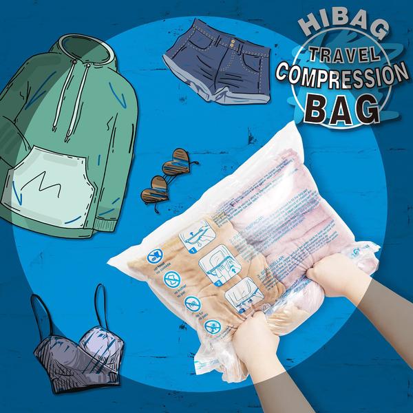 Imagem de Sacos de compressão HIBAG 12 para itens essenciais de viagem (6 M + 6 L)