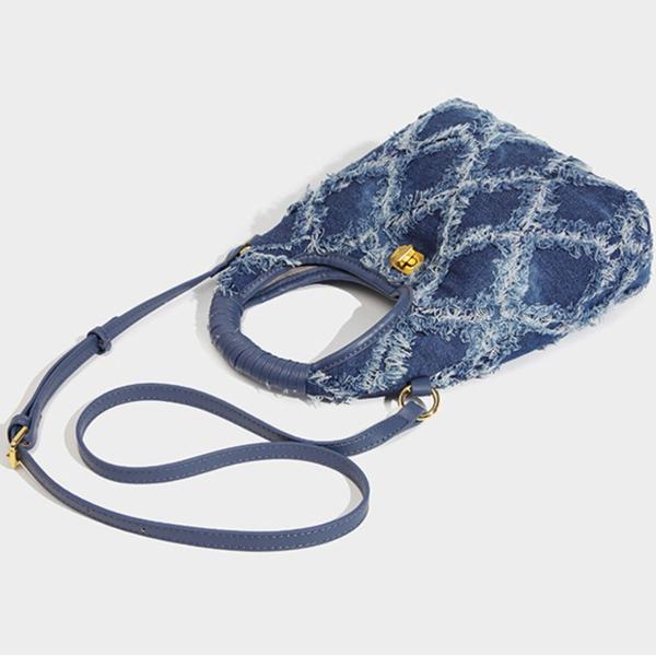 Imagem de Sacos de design de nicho de jeans, bolsa de mensageiro diamond tote bag,