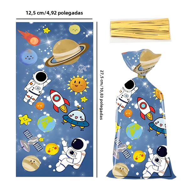 Imagem de Sacos De Lembrancinhas De Festa De Astronauta De Desenho Animado 50 Peças Saco De Embalagem De