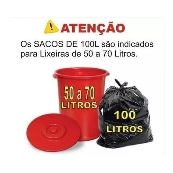 Imagem de Sacos De Lixo 100 Litros Preto 100 Unid Resistentes