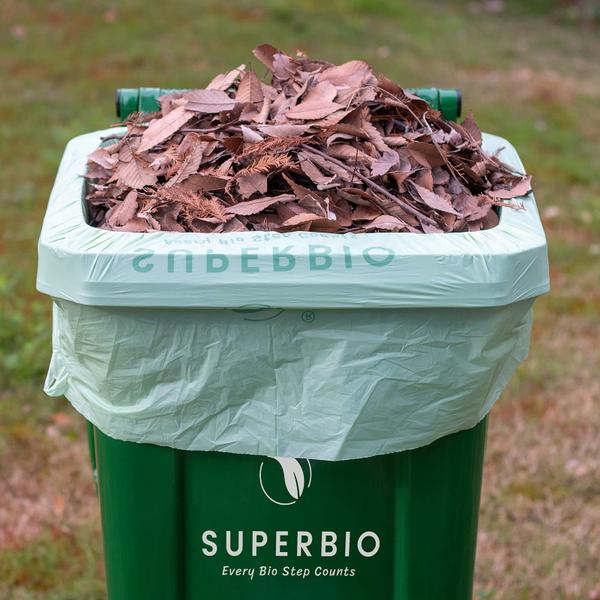 Imagem de Sacos de lixo de jardim compostáveis SUPERBIO 124,9L 40 unidades