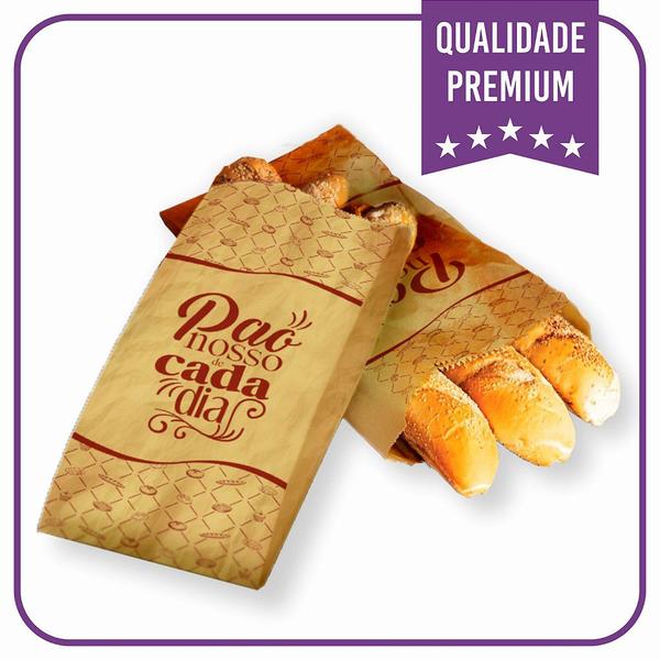 Imagem de Sacos De Papel 2kg - Kraft Pardo - Pão Nosso (500 Unidades)