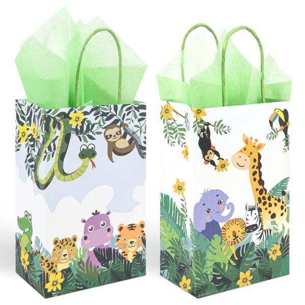 Imagem de Sacos de presente de festa DjinnGlory Jungle Safari Woodland Animal x36