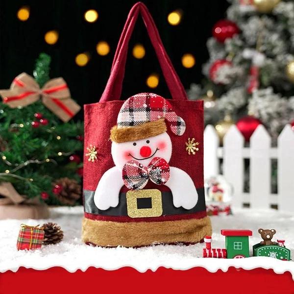 Imagem de Sacos de Presente de Natal para Crianças - Design Boneco de Neve e Fawn (2 Peças)