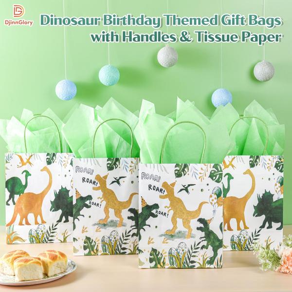 Imagem de Sacos de presente DjinnGlory Dinosaur com tema T-Rex, pacote com 36 unidades, festa infantil