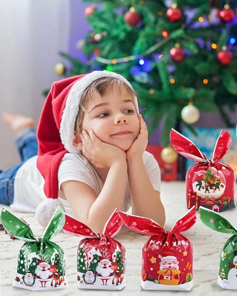 Imagem de Sacos de presentes de Natal KOCOVIMI 100 unidades para crianças com orelha de coelho