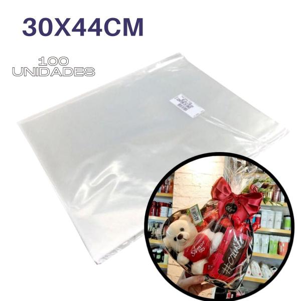 Sacos Incolor Presente Celofane 30X44cm Transparente 100 un - Cromus Imagem de Sacos Incolor Presente Celofane 30X44cm Transparente 100 un