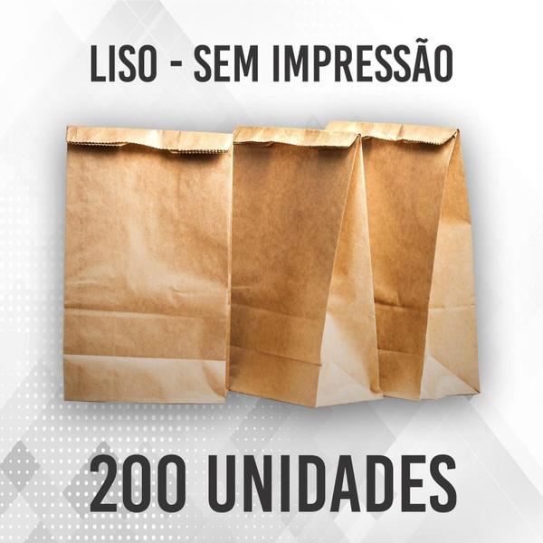 Imagem de Sacos Kraft Para Delivery - M (22x12x34) - 200 unidades - Sem Impresão - Liso